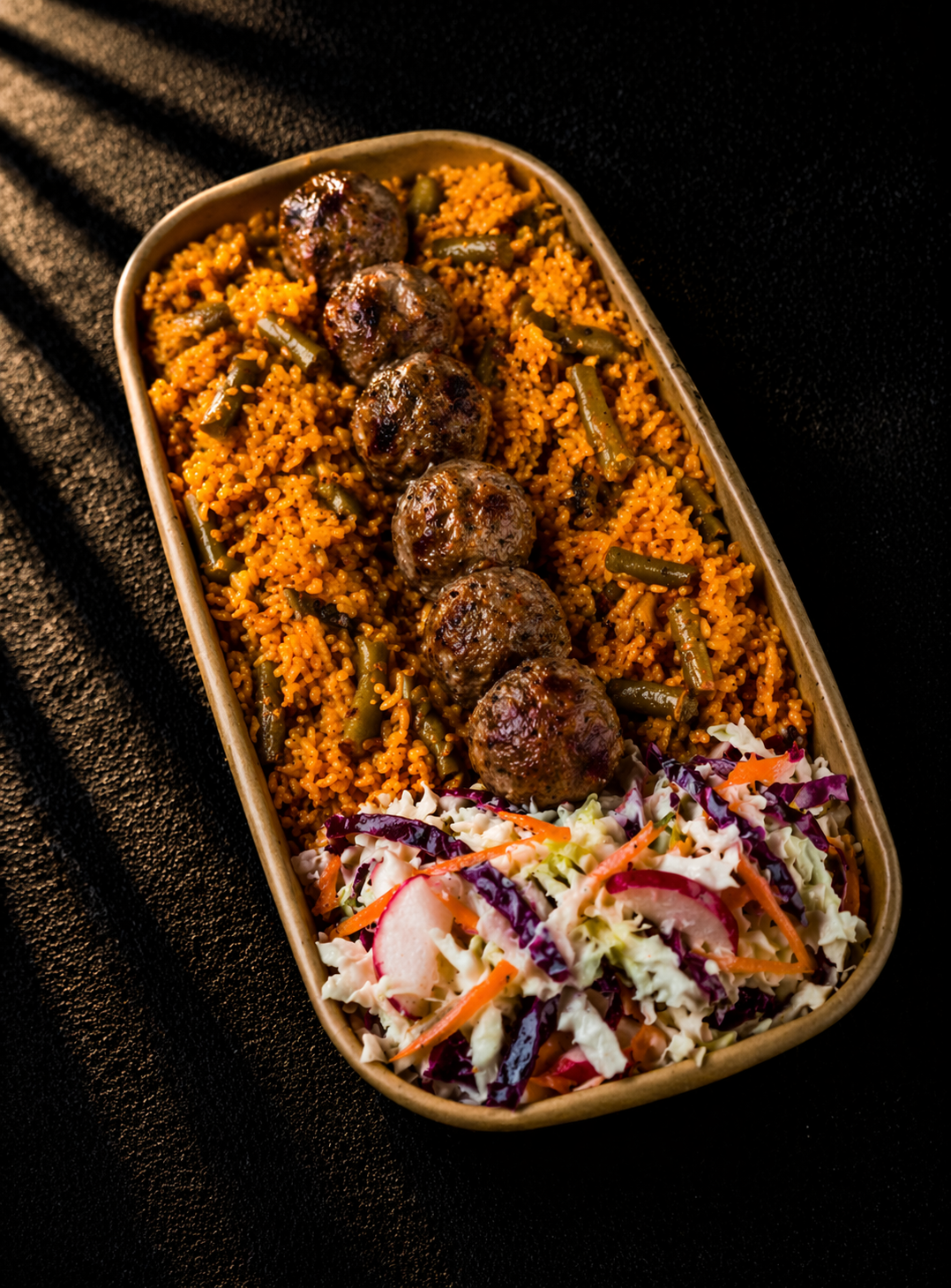 lobia polo meat ball